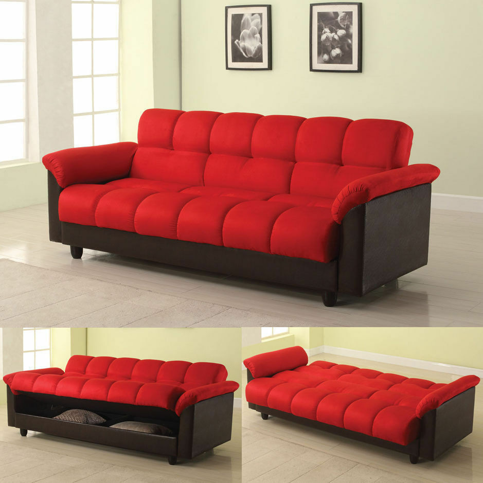 Best ideas about Sofa Bed Sleepers
. Save or Pin Modern Red Microfiber PU Leather Adjustable Storage Futon Now.