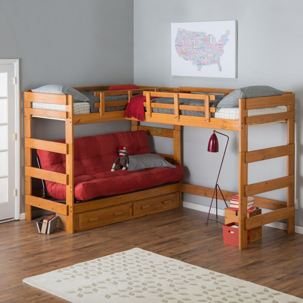 Best ideas about Sofa Bunk Bed
. Save or Pin 9Woodcrest Heartland Futon Bunk Bed with 2 Loft Beds With Now.