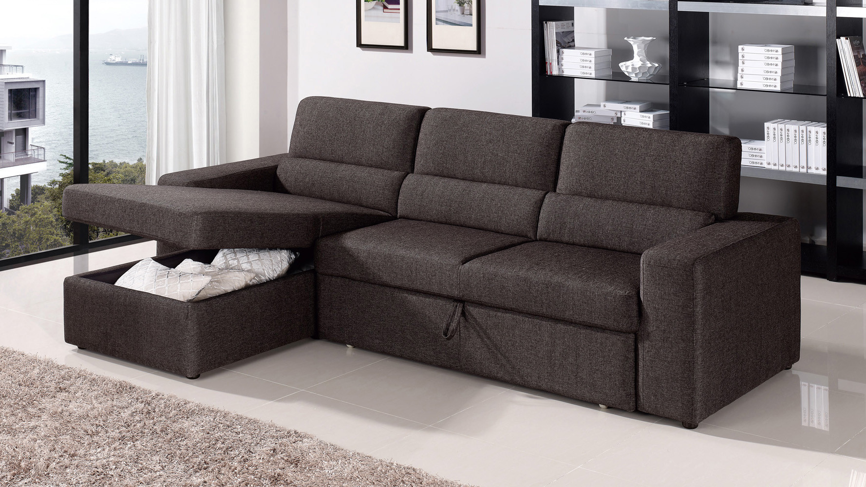 Best ideas about Sofa Sleeper Sectional
. Save or Pin Black Brown Clubber Sleeper Sectional Sofa Now.