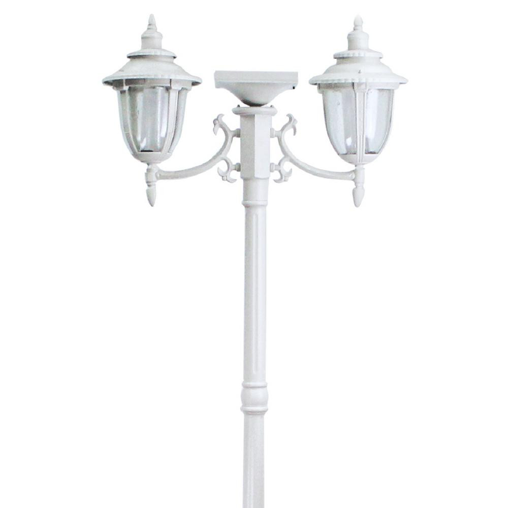 Best ideas about Solar Lamp Post With Planter
. Save or Pin SunRay Hannah 2 Light Outdoor White Integrated LED Solar Now.