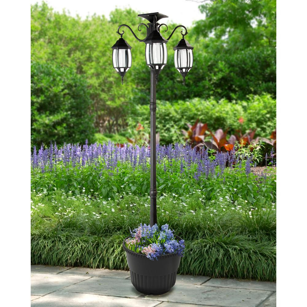 Best ideas about Solar Lamp Post With Planter
. Save or Pin SunRay Madison 3 Light Black Integrated LED Solar Lamp Now.