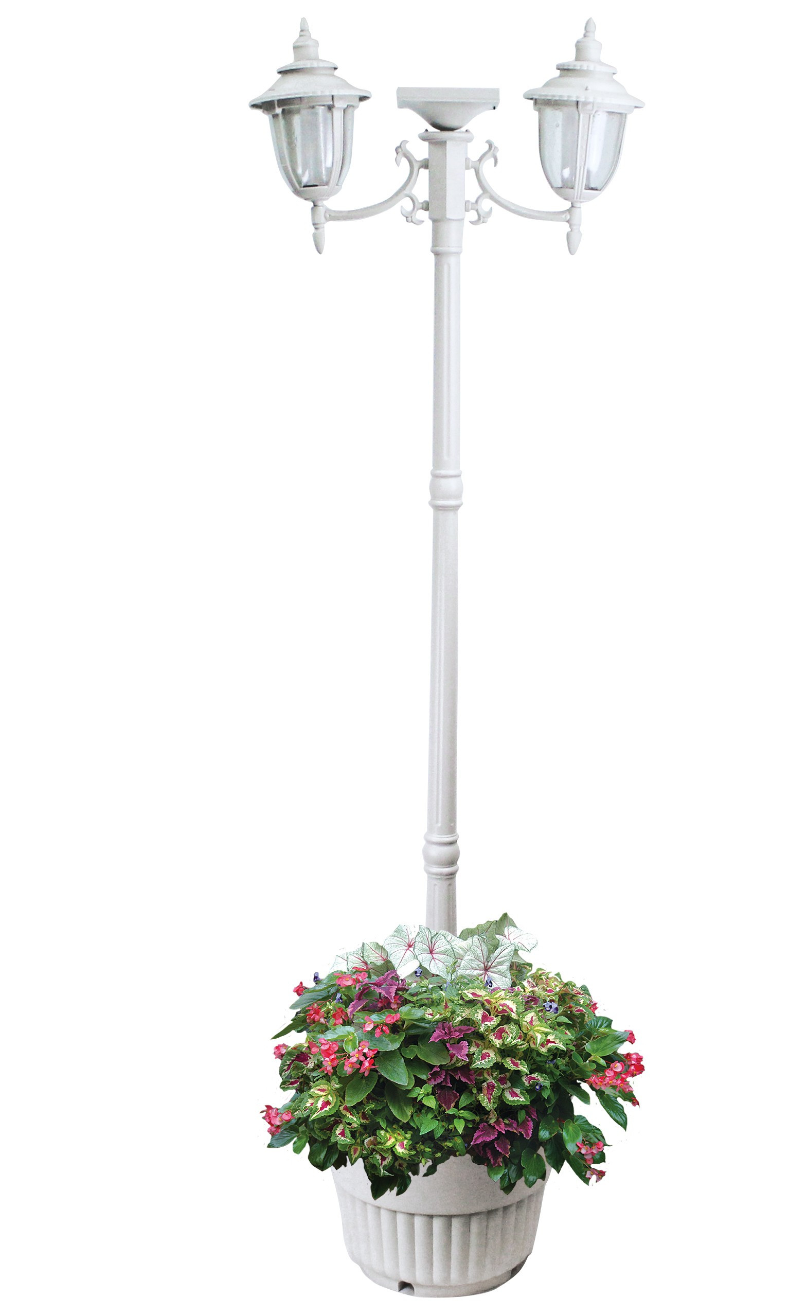 Best ideas about Solar Lamp Post With Planter
. Save or Pin Hannah Two Head Solar Lamp Post and Planter White Now.