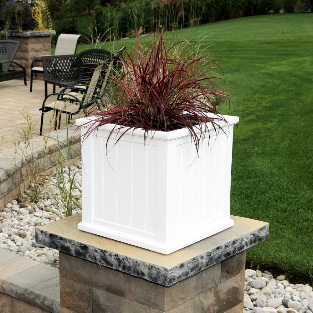 Best ideas about Square Outdoor Planters
. Save or Pin Mayne Cape Cod 20 in Square White Plastic Planter 4838 W Now.
