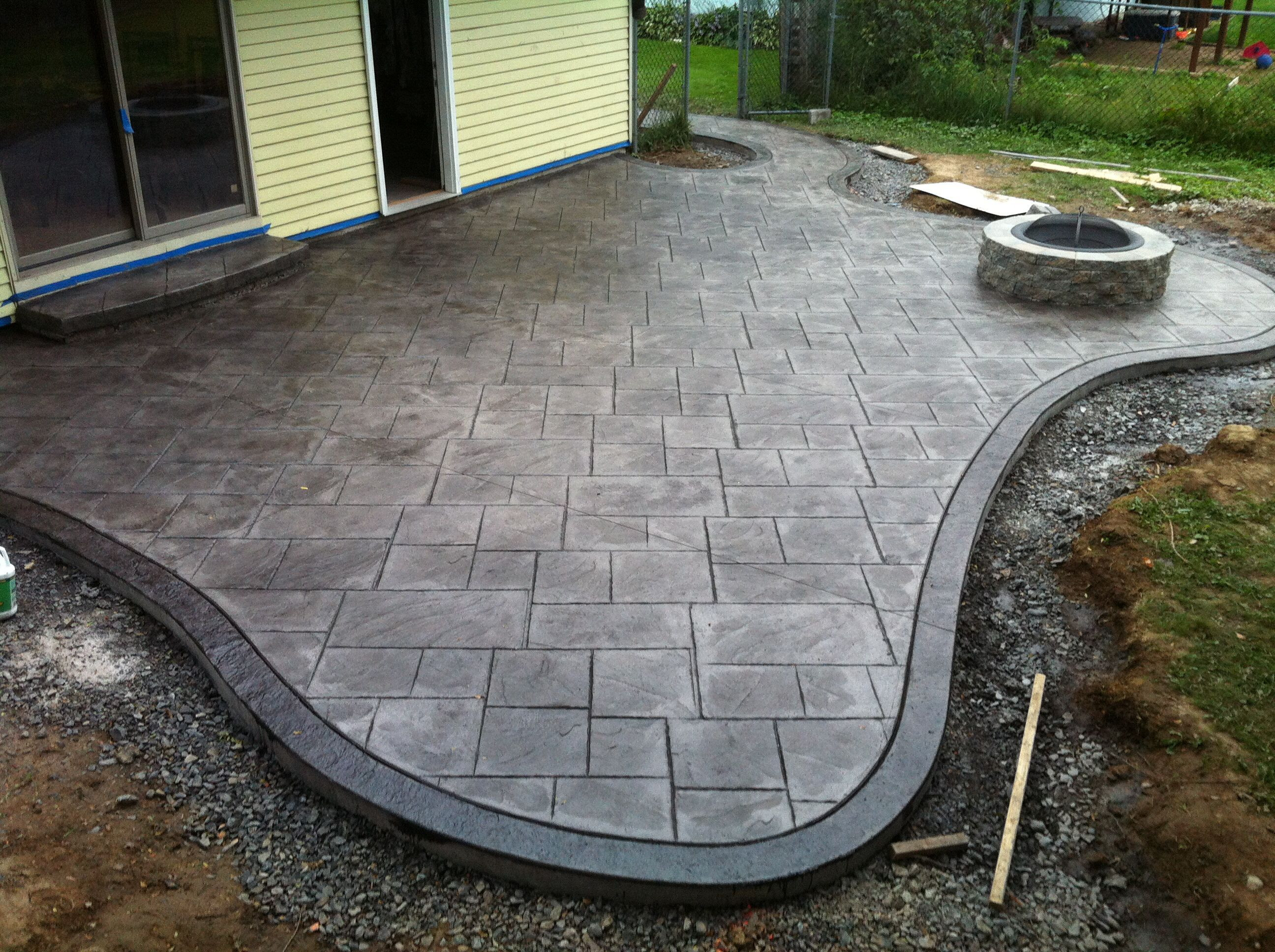 Best ideas about Stamped Concrete Patio
. Save or Pin Stamped concrete patio and fire pit ashlar pattern Now.