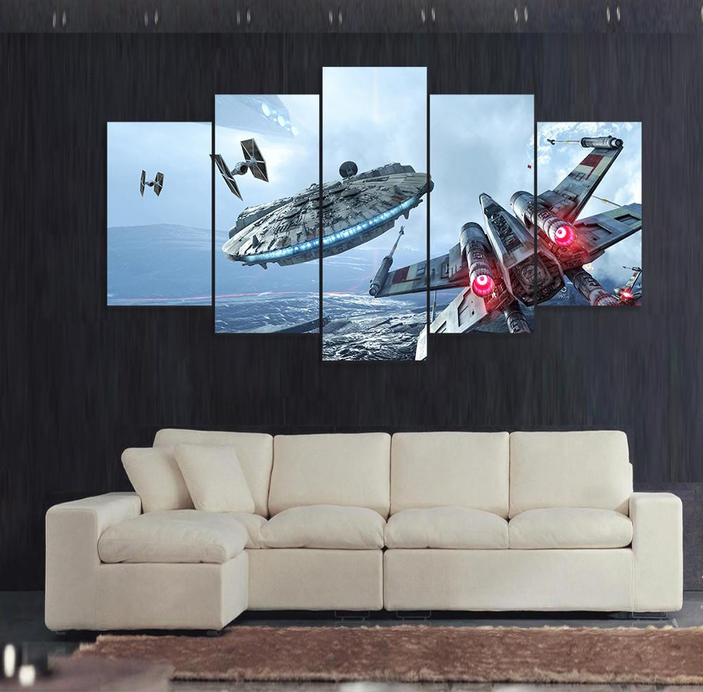 Best ideas about Star Wars Wall Art
. Save or Pin Millennium Falcon X Wing from Star Wars panelwallart Now.