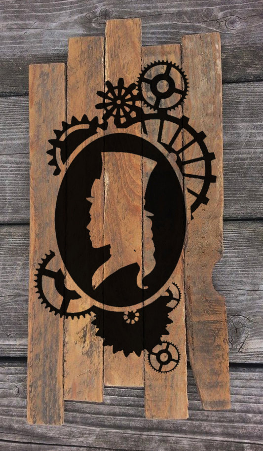 Best ideas about Steampunk Wall Art
. Save or Pin Steampunk Cameo Reclaimed Wood wall art Steampunk Decor Now.
