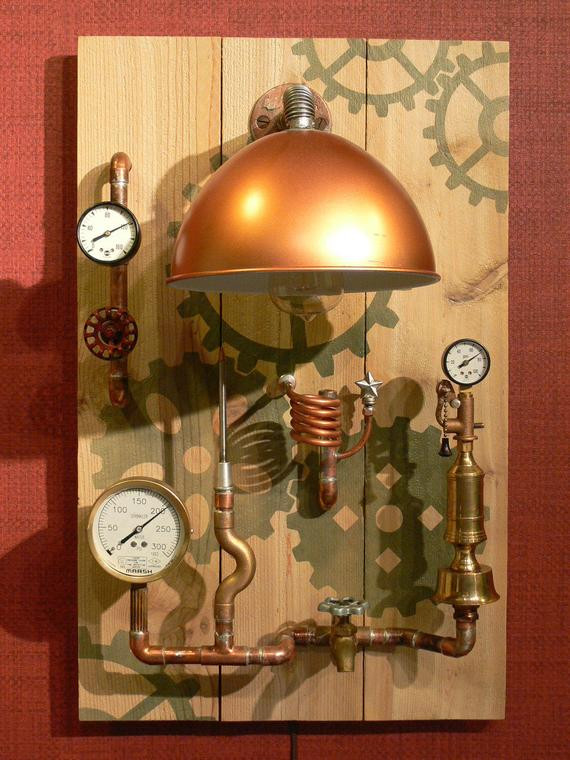 Best ideas about Steampunk Wall Art
. Save or Pin Steampunk Wall Decor Wall Lamp Lighting Art Gauges Now.