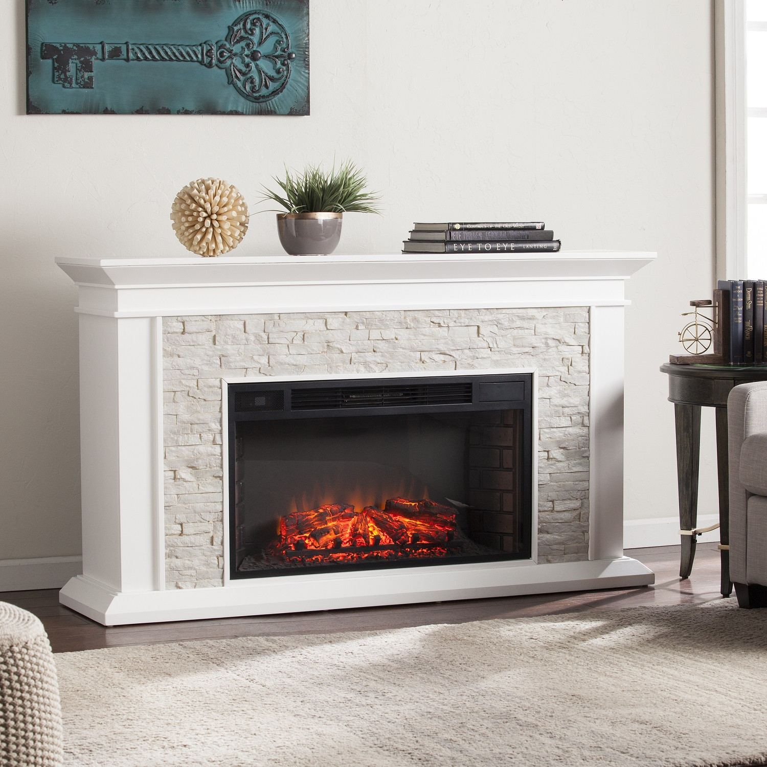 Best ideas about Stone Electric Fireplace
. Save or Pin 60" Canyon Heights Simulated Stone Electric Fireplace Now.