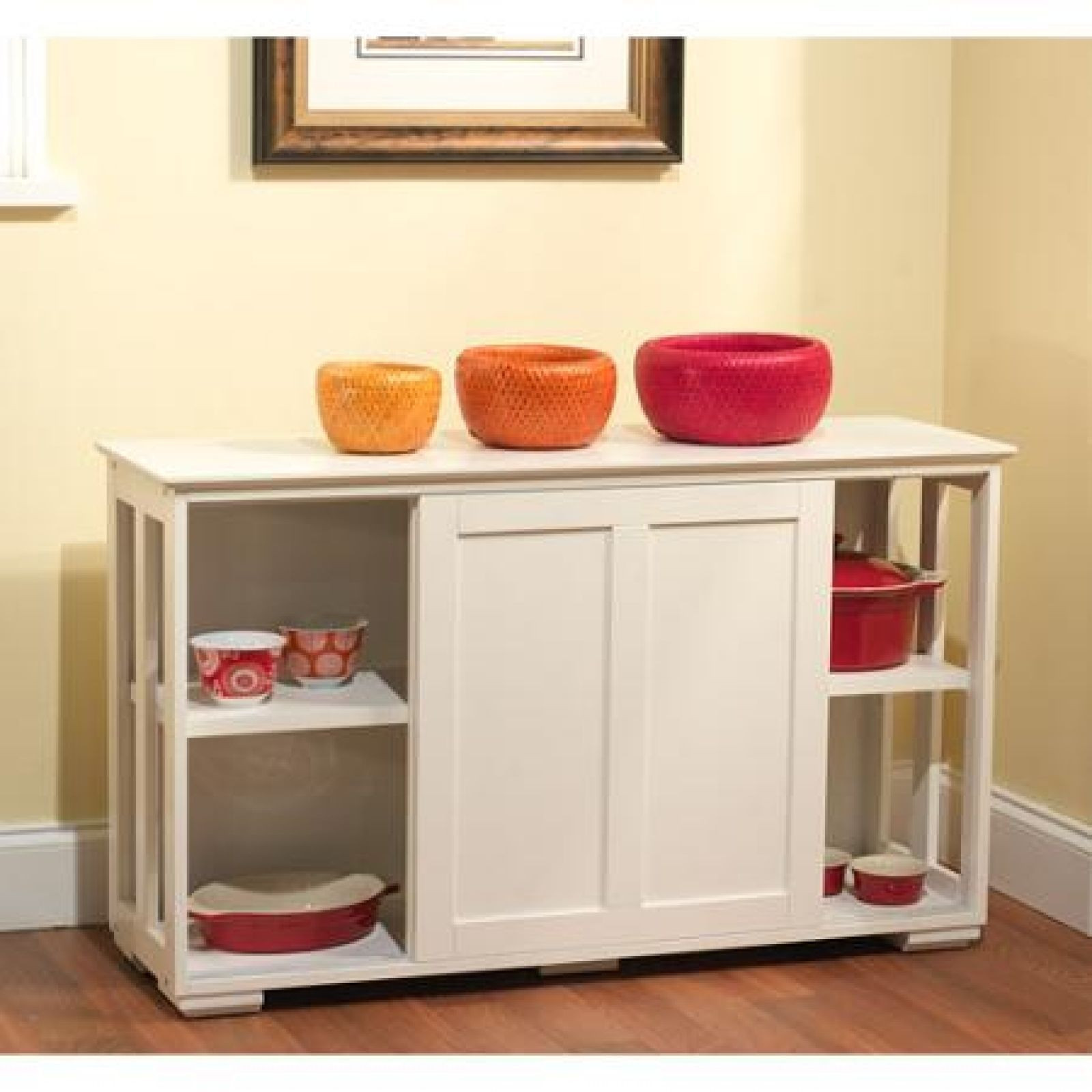Best ideas about Storage Cabinet For Kitchen
. Save or Pin White Kitchen Storage Cabinet Stackable Sliding Door Wood Now.