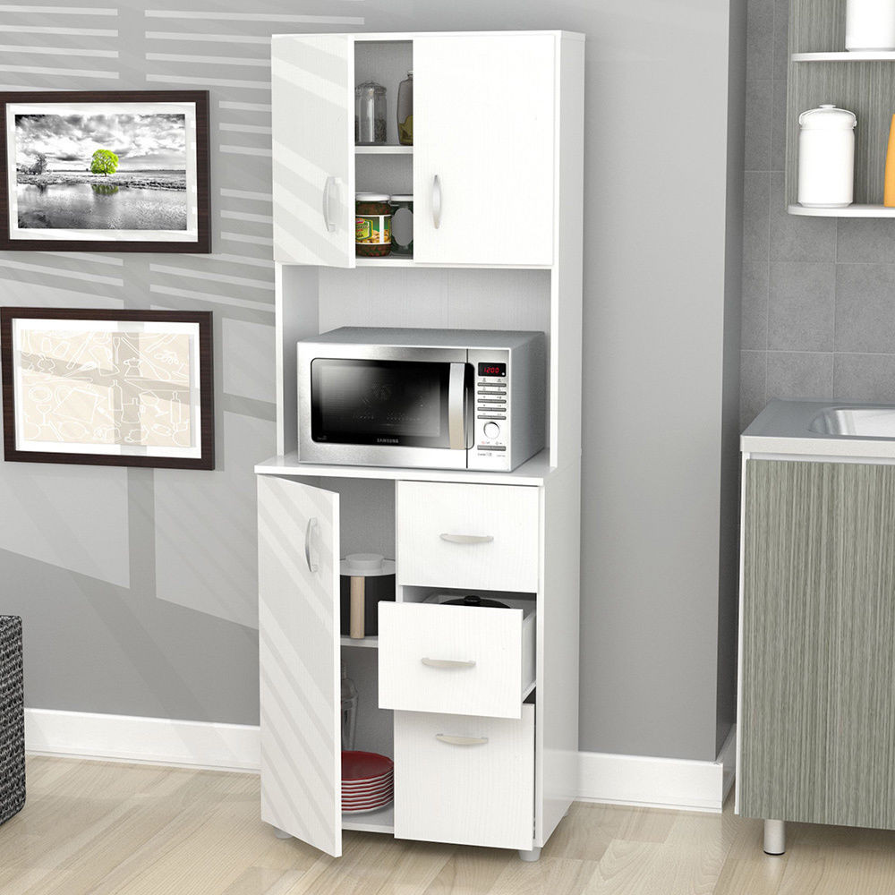 Best ideas about Storage Cabinet For Kitchen
. Save or Pin Kitchen Cabinet Storage White Microwave Stand Shelf 3 Now.