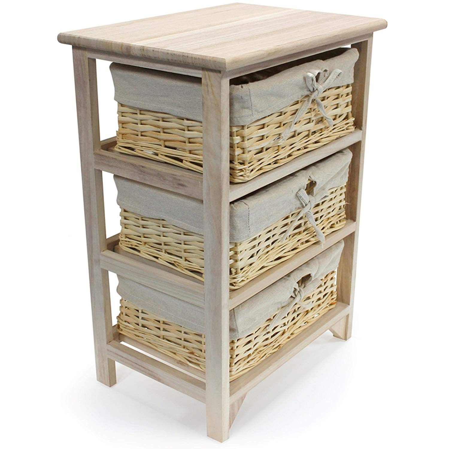 Best ideas about Storage Cabinets With Baskets
. Save or Pin Sabichi Paulownia 3 Tier Drawer Wooden Storage Cabinet Now.