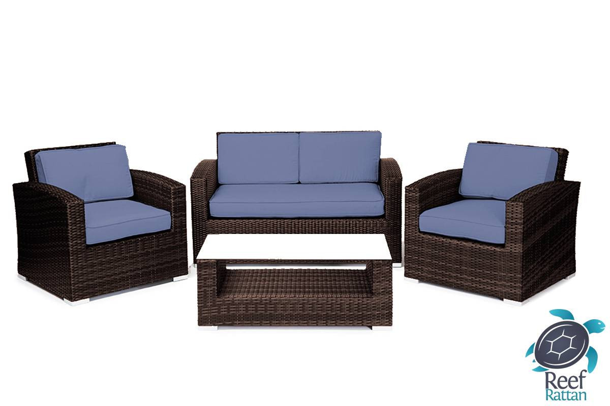 Best ideas about Sunbrella Patio Furniture
. Save or Pin Patio Furniture Wicker Conversation Sofa Set Brown Rattan Now.