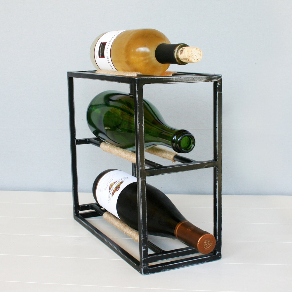 Best ideas about Table Top Wine Rack
. Save or Pin Small Wine Rack Jute Wrapped Steel 3 Bottle Table Top Wine Now.