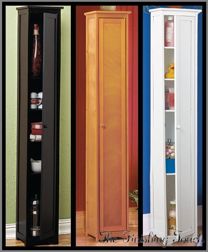 Best ideas about Tall Narrow Storage Cabinet
. Save or Pin NARROW SKINNY TALL WOODEN CABINET STORAGE SHELVES WOOD Now.