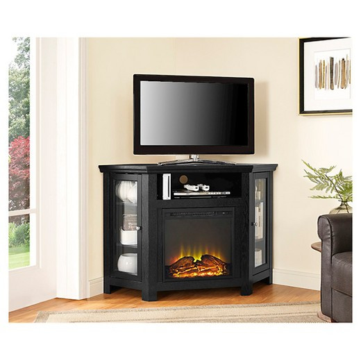 Best ideas about Target Fireplace Tv Stand
. Save or Pin 48" Wood Corner Fireplace Media TV Stand Console Black Now.
