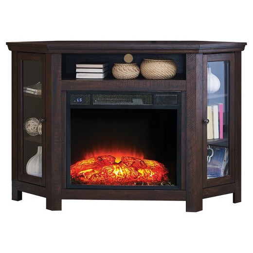 Best ideas about Target Fireplace Tv Stand
. Save or Pin Wood 55" Corner TV Stand with Fireplace Espresso Home Now.