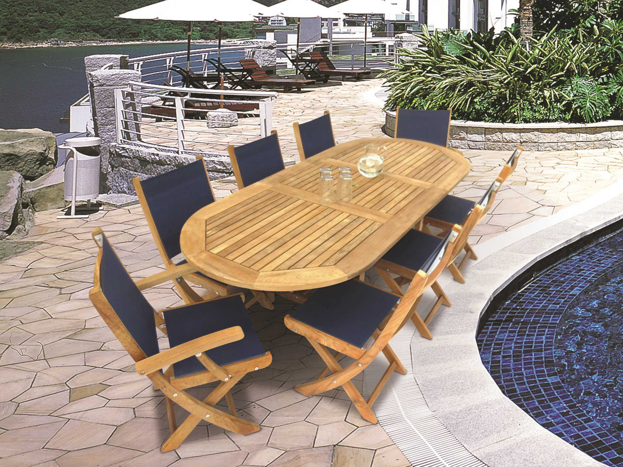Best ideas about Teak Patio Furniture
. Save or Pin Royal Teak Collection Sailmate Navy Sling Folding Dining Now.