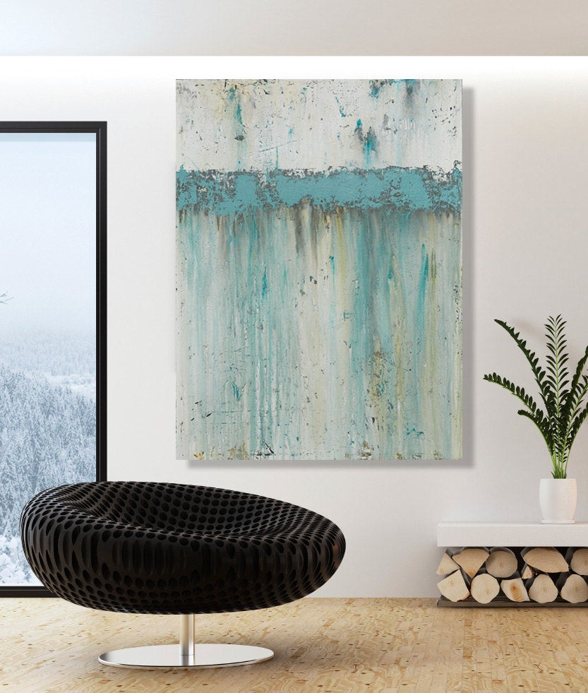 Best ideas about Teal Wall Art
. Save or Pin Reserved for Kelly Teal Wall Art Modern Abstract by CMFA Now.