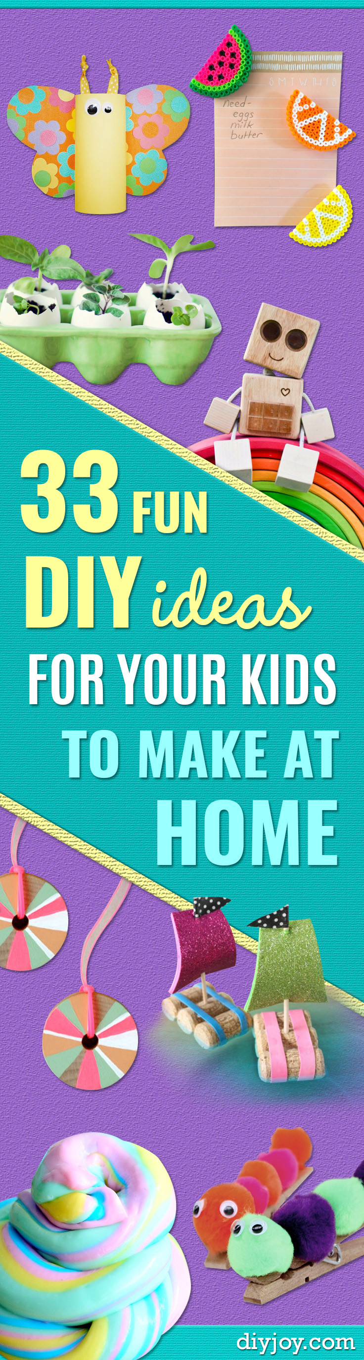 Best ideas about Things To Make At Home For Kids
. Save or Pin 33 Fun DIY Ideas for Your Kids To Make At Home Now.