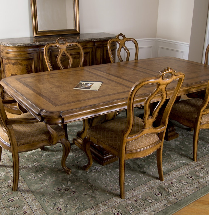 Best ideas about Thomasville Dining Table
. Save or Pin Thomasville Bibbiano Trestle Dining Table and Six Chairs Now.