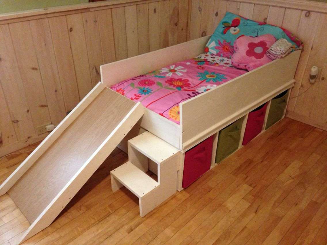 Best ideas about Toddler Bed DIY
. Save or Pin DIY toddler bed with slide and toy storage Now.