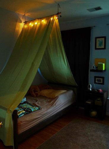 Best ideas about Toddler Bed Tent DIY
. Save or Pin DIY Tent over the bed this is cool Like the light gotta Now.