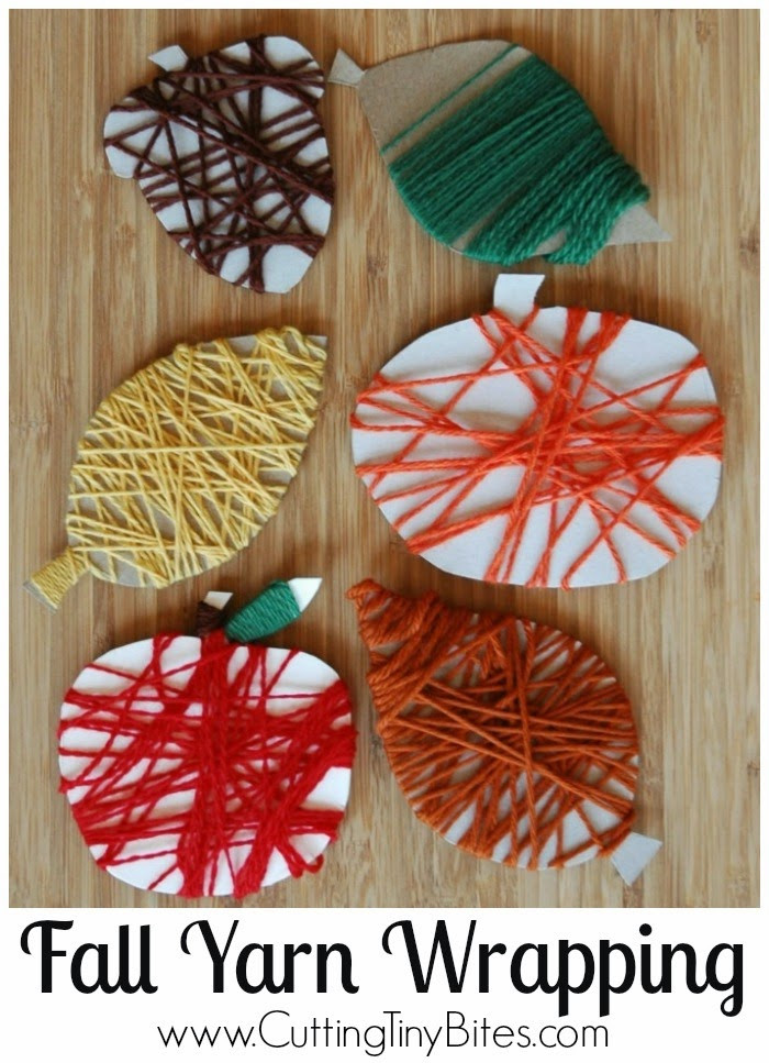 Best ideas about Toddler Craft Activity
. Save or Pin Fine Motor Fall Yarn Wrapping Now.