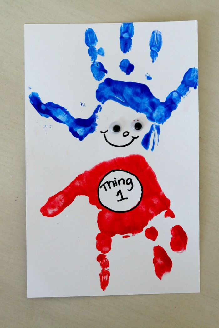 Best ideas about Toddlers Art And Craft Ideas
. Save or Pin Dr Suess Inspired Thing 1 and Thing 2 Handprint Art Now.