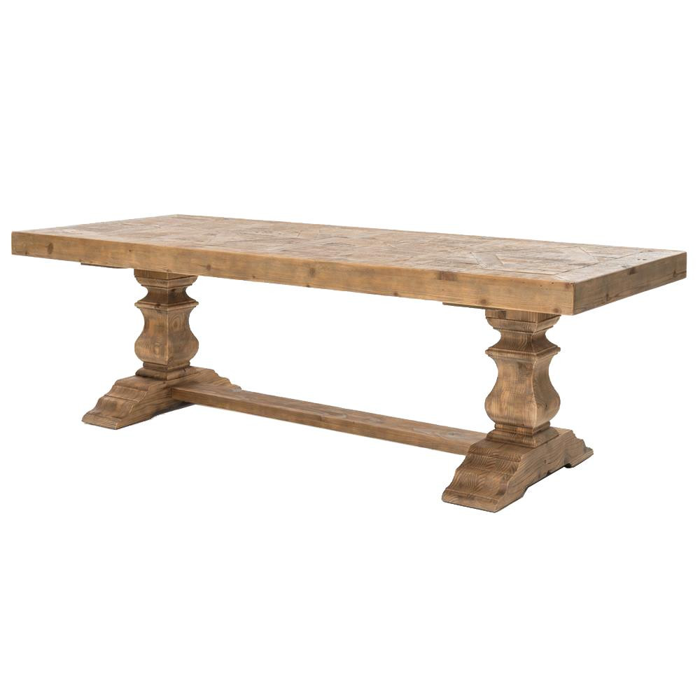 Best ideas about Trestle Dining Table
. Save or Pin Ellicott Rustic Lodge Bleached Pine Trestle Dining Table Now.