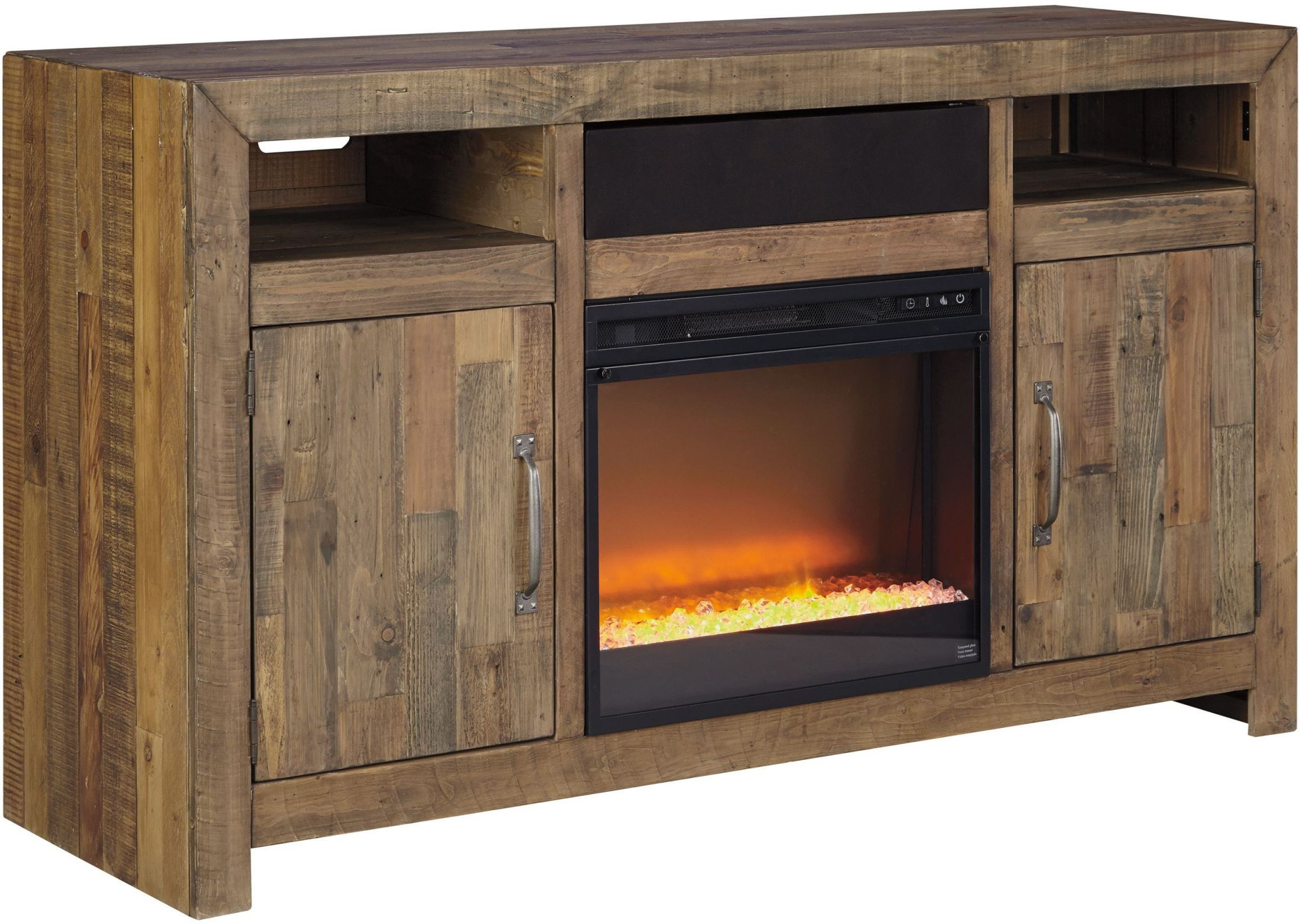 Best ideas about Tv Stand With Fireplace Insert
. Save or Pin Sommerford Brown TV Stand With Glass Fireplace Insert from Now.