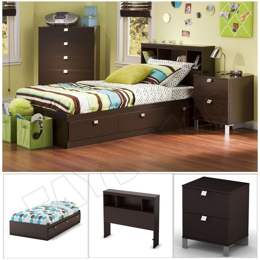 Best ideas about Twin Bedroom Sets
. Save or Pin 3 Piece Chocolate Modern Bedroom Furniture Collection Twin Now.
