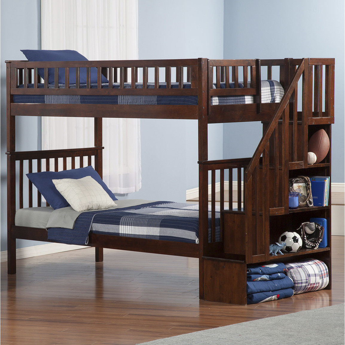 Best ideas about Twin Loft Bed With Stairs
. Save or Pin Atlantic Furniture Woodland Twin Bunk Bed & Reviews Now.