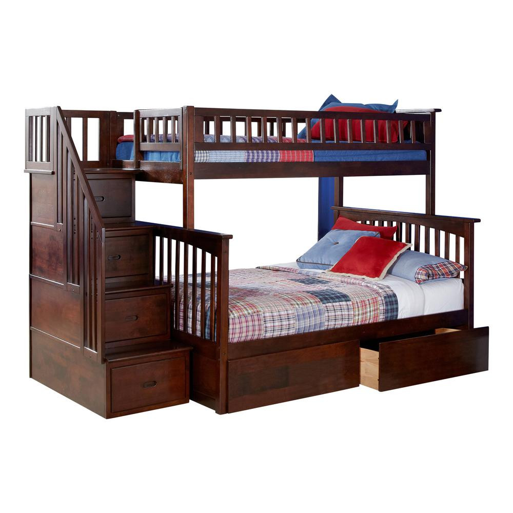 Best ideas about Twin Loft Bed With Stairs
. Save or Pin Atlantic Furniture Columbia Staircase Walnut Twin Over Now.