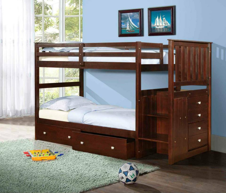 Best ideas about Twin Loft Bed With Stairs
. Save or Pin Twin Twin or Full Stairway Bunk Bed Donco Kids Wood Now.