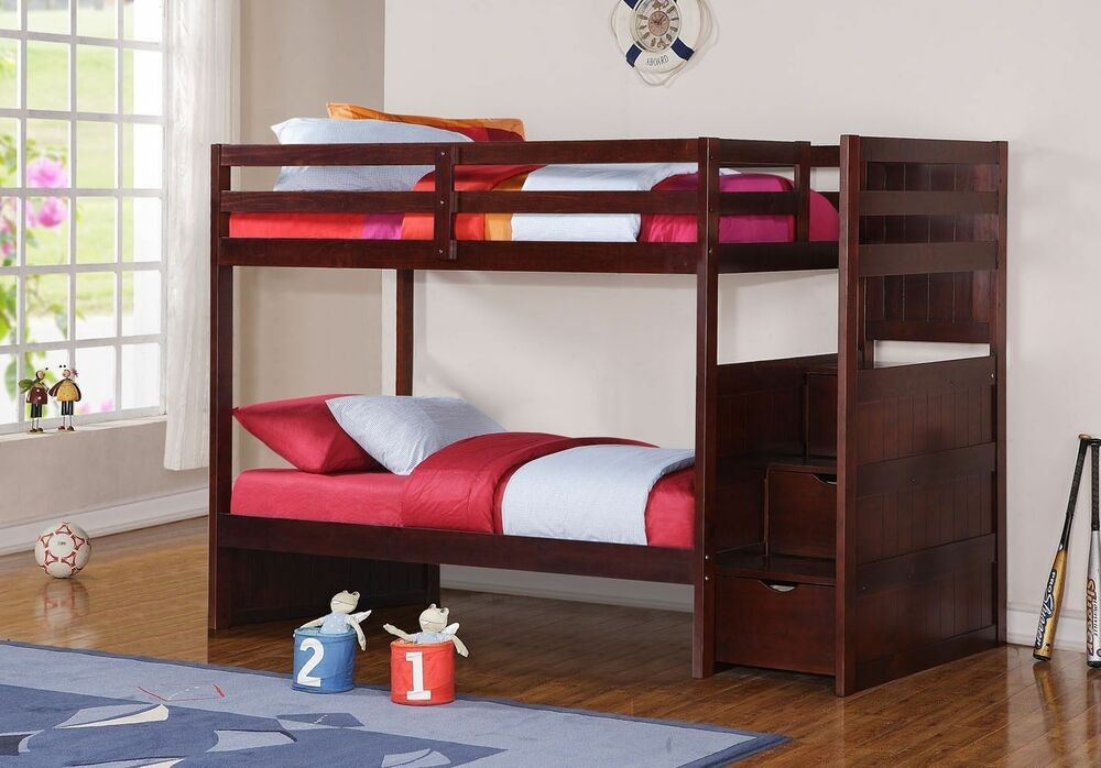 Best ideas about Twin Loft Bed With Stairs
. Save or Pin Twin over Twin Loft Bed Bunkbed with Stairs with Storage Now.