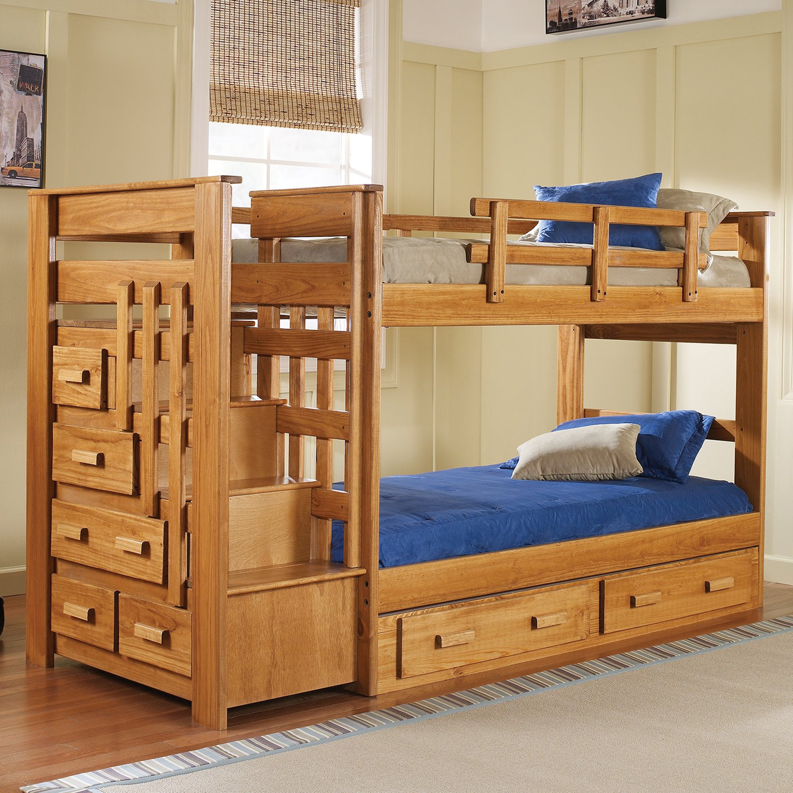 Best ideas about Twin Loft Bed With Stairs
. Save or Pin Woodcrest Heartland Twin over Twin Stairway Bunk Bed Now.