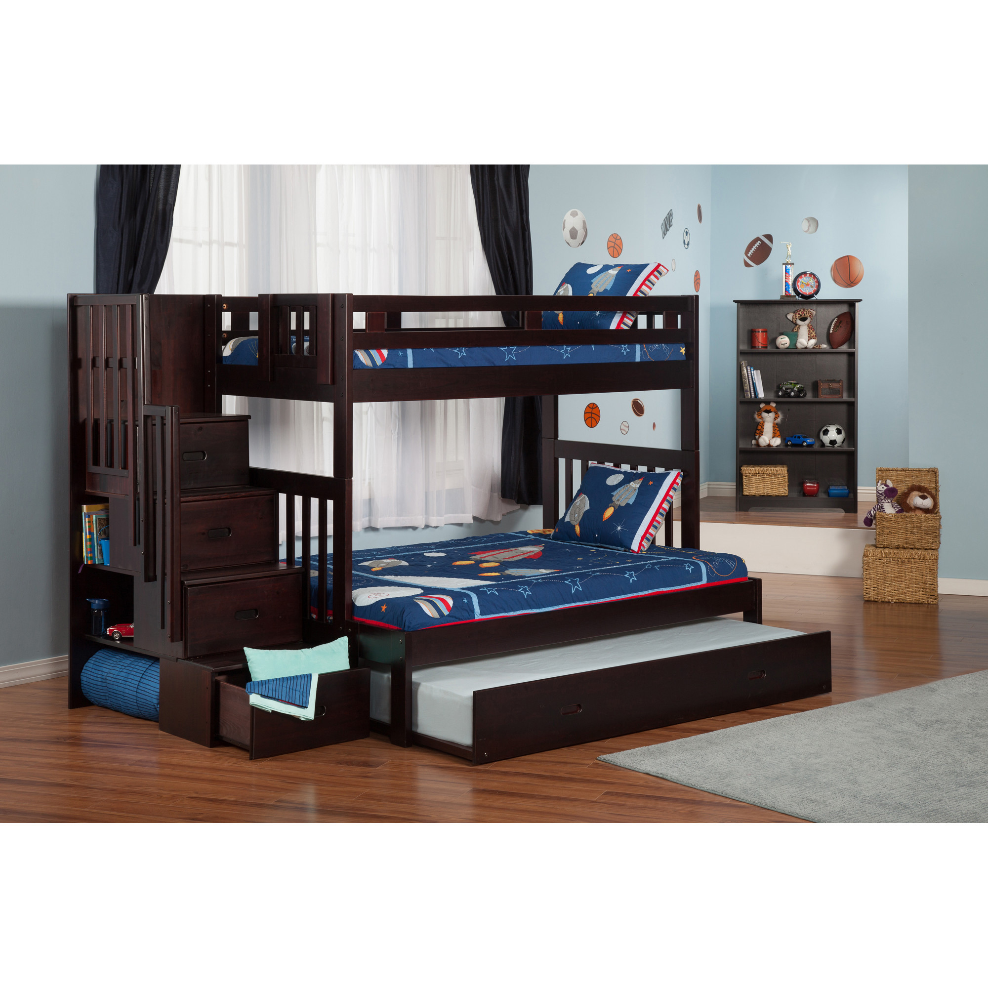 Best ideas about Twin Over Full Bunk Bed With Stairs
. Save or Pin Viv Rae Edwardo Twin over Full Bunk Bed with Staircase Now.