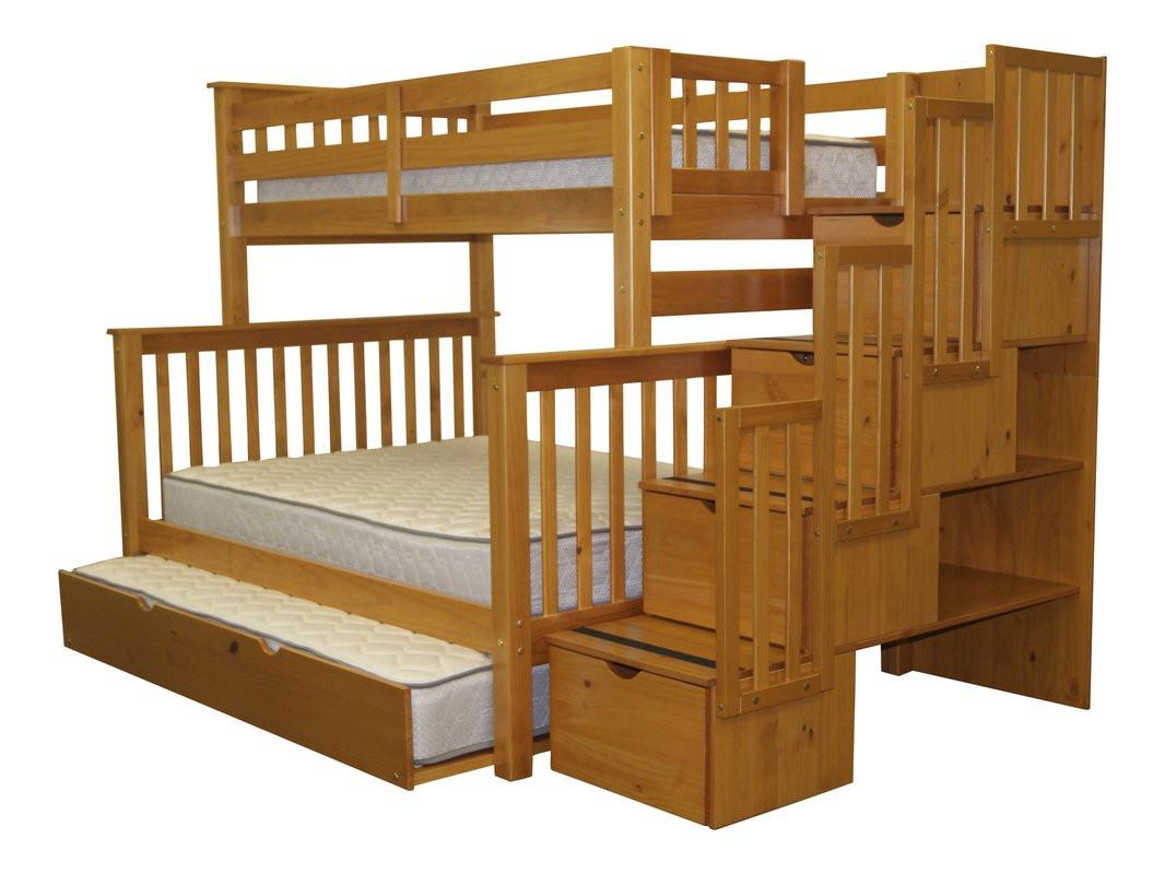 Best ideas about Twin Over Full Bunk Bed With Stairs
. Save or Pin Bedz King Stairway Twin over Full Bunk Bed with Trundle Now.