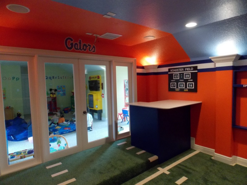 Best ideas about Uf Game Room
. Save or Pin Florida Gators Theme Home Theater Room Theme Room Design Now.