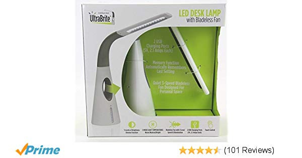 Best ideas about Ultrabrite Led Desk Lamp With Bladeless Fan
. Save or Pin Ultra Brite LED Desk Lamp with Bladeless Fan White Now.