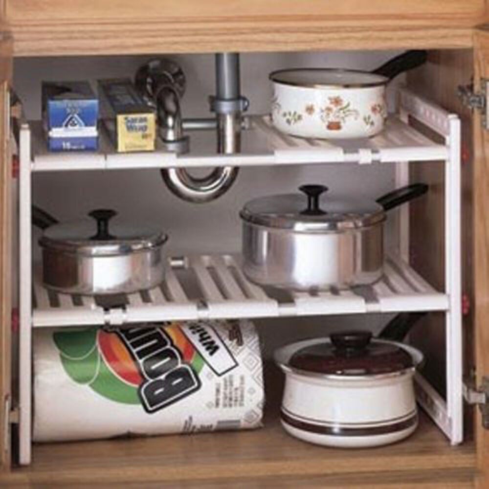 Best ideas about Under Cabinet Organization
. Save or Pin Under Sink Expandable Shelf Cabinet Storage Kitchen Now.