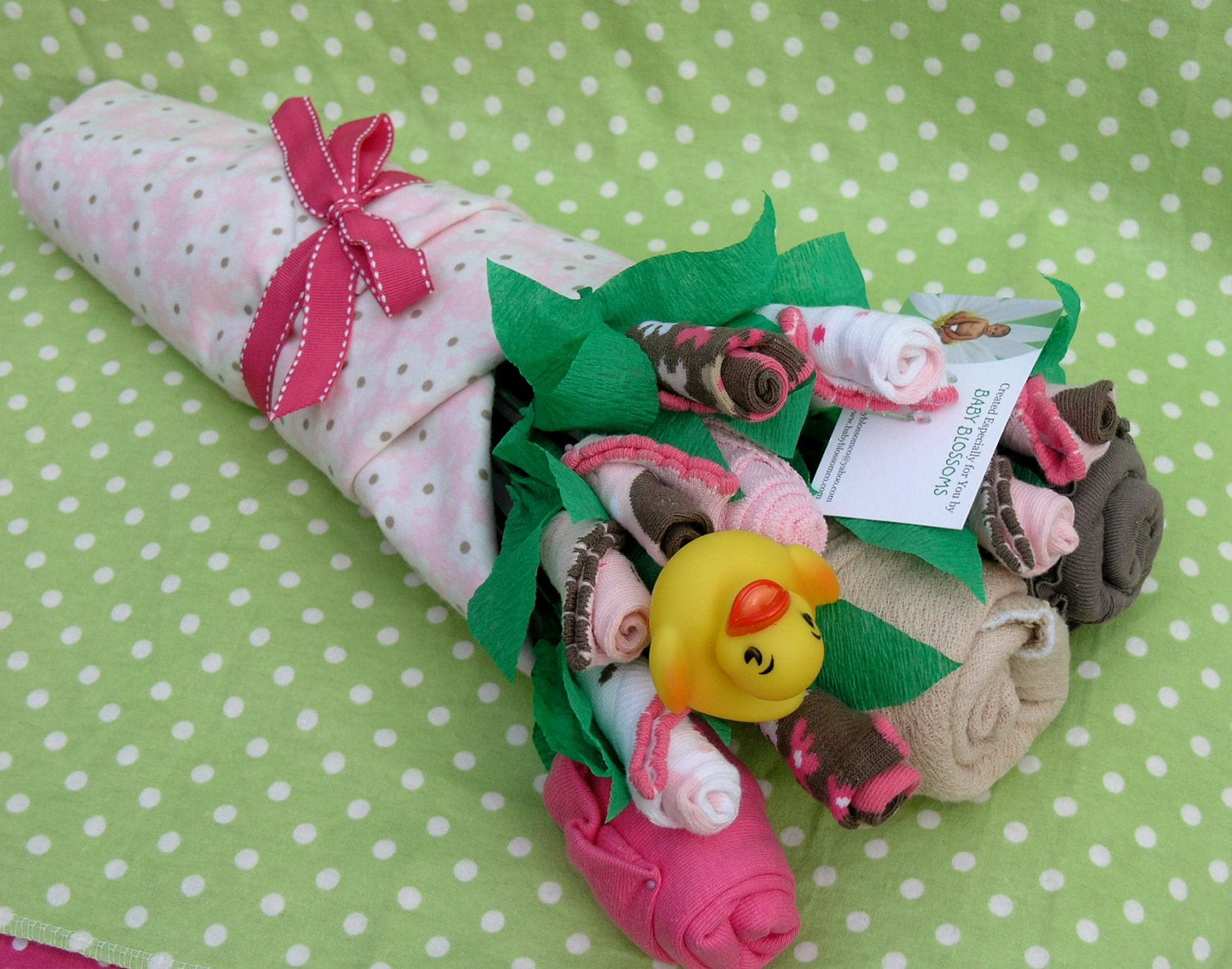 Best ideas about Unique DIY Baby Shower Gifts
. Save or Pin Baby Clothes Bouquet for Girls Unique Baby by babyblossomco Now.