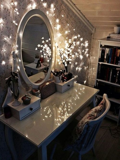 Best ideas about Vanity Table With Lights
. Save or Pin Dressing table with fairy lights Now.