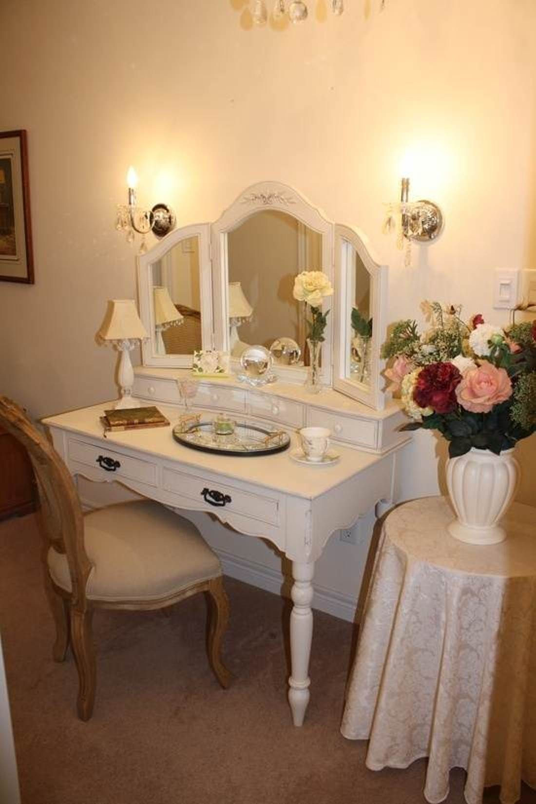 Best ideas about Vanity Table With Lights
. Save or Pin Simple White Small Wooden Antique Vanity Table Design With Now.