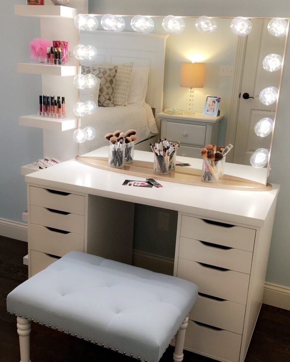 Best ideas about Vanity Table With Lights
. Save or Pin Furniture Makeup Desk Ikea For A Feminine Appeal Now.