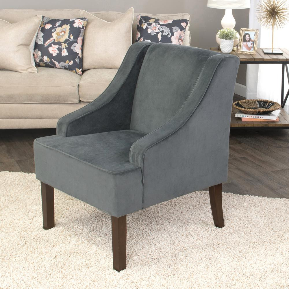 Best ideas about Velvet Accent Chair
. Save or Pin Homepop Dark Grey Swoop Arm Velvet Accent Chair K6499 B229 Now.