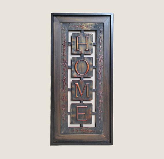 Best ideas about Vertical Metal Wall Art
. Save or Pin SIGN Wood Framed Metal Wall HOME decor Vertical Espresso Now.