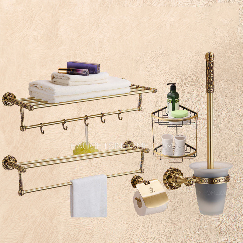 Best ideas about Vintage Bathroom Accessory
. Save or Pin Vintage European Brass 5 set Bathroom Accessory Sets With Now.