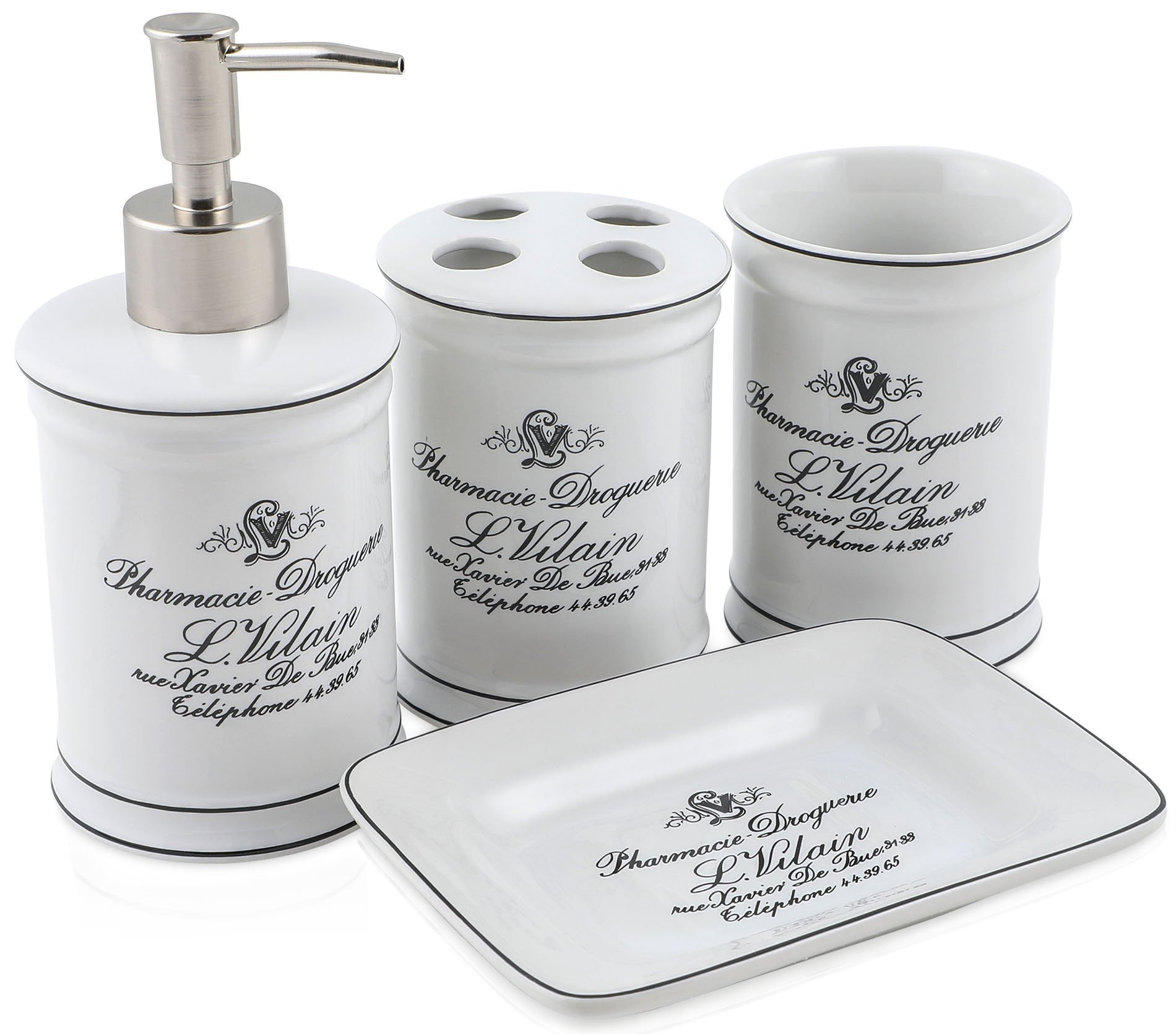 Best ideas about Vintage Bathroom Accessory
. Save or Pin Vintage Chic Bathroom Accessory Set Classic French Now.