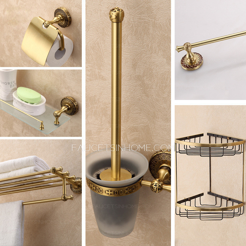 Best ideas about Vintage Bathroom Accessory
. Save or Pin Expensive Brass Antique 6 Sets Bathroom Accessory Set Now.